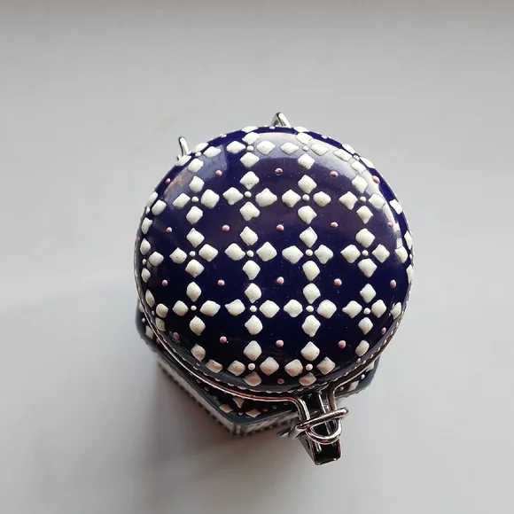 Pier 1, Navy and White Ceramic Canister. - Picture 4 of 10